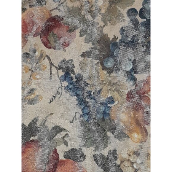 2 Vintage Fall Friut Design Table Runners With Red Fringe 72" & 57" - Picture 4 of 9